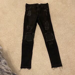 H&M Black Distressed Skinny Jeans